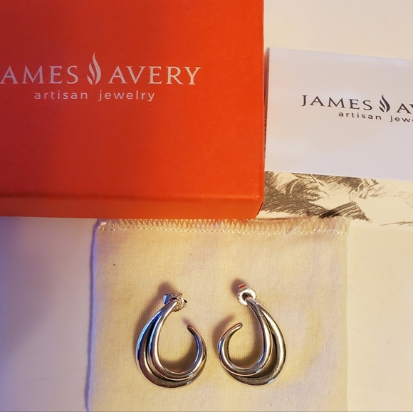 James Avery Retired Double Curl Ear Posts - Picture 4 of 7